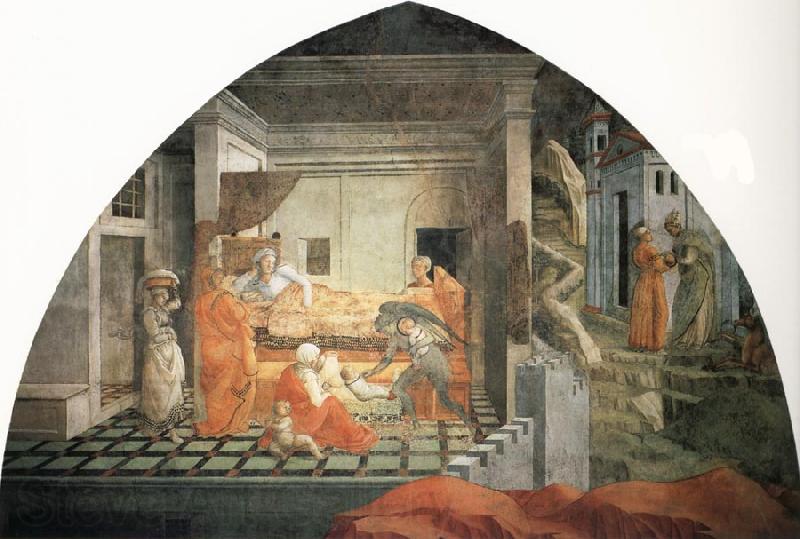 Fra Filippo Lippi The Birth and Infancy of St Stephen Spain oil painting art
